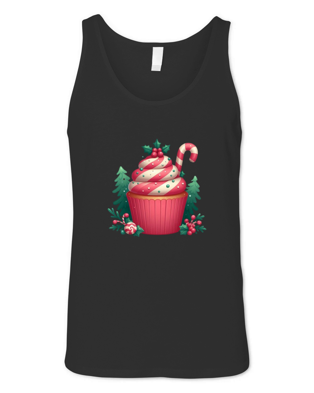 Christmas Cupcake Clipart (3) Unisex Jersey Tank