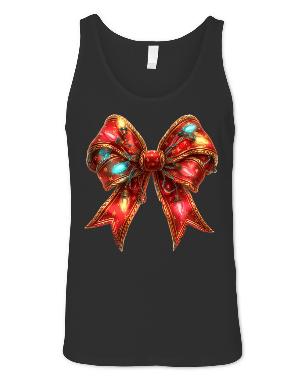 Christmas Light Red Coquette Bow 1 Unisex Jersey Tank