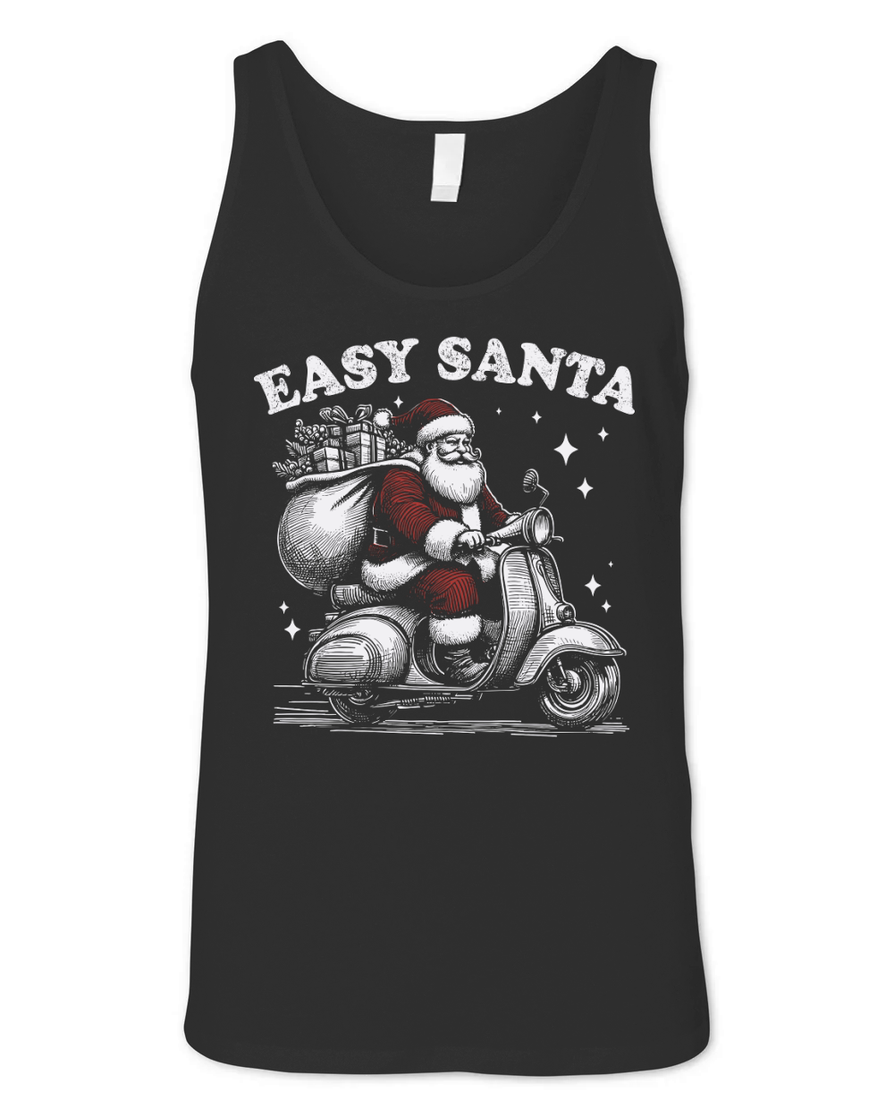 Easy Santa Riding Scooter D Color Unisex Jersey Tank