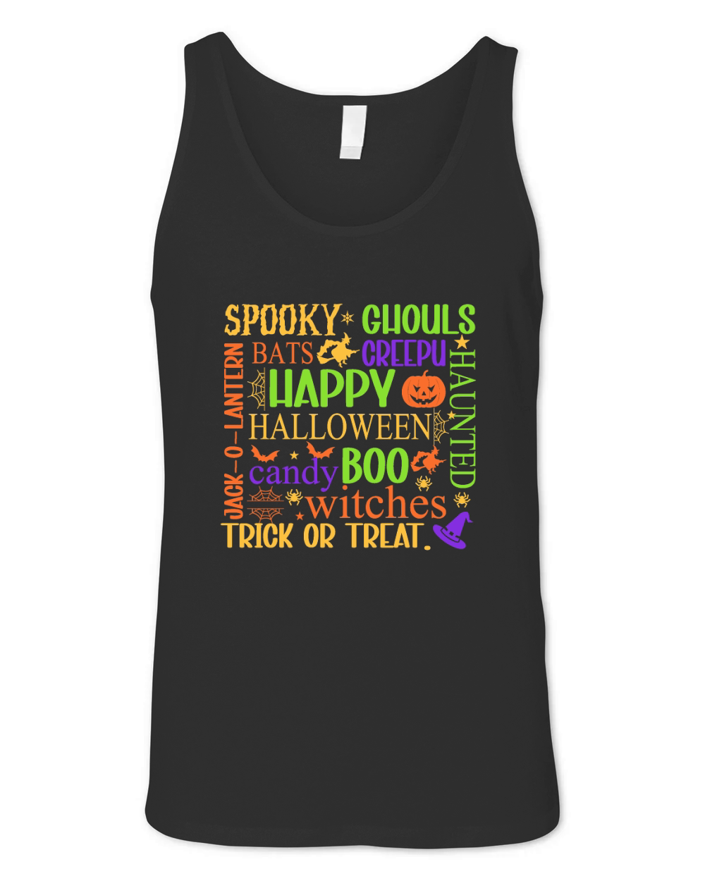 Halloween Spoky Ghouls bats Creepu Unisex Jersey Tank