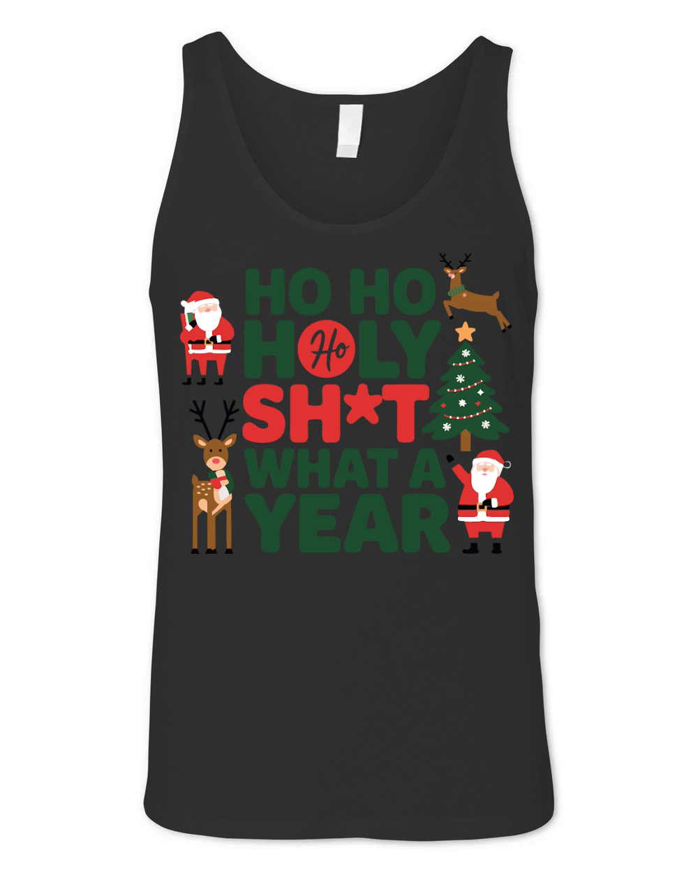 Ho Ho Holy Shot What A Year Unisex Jersey Tank