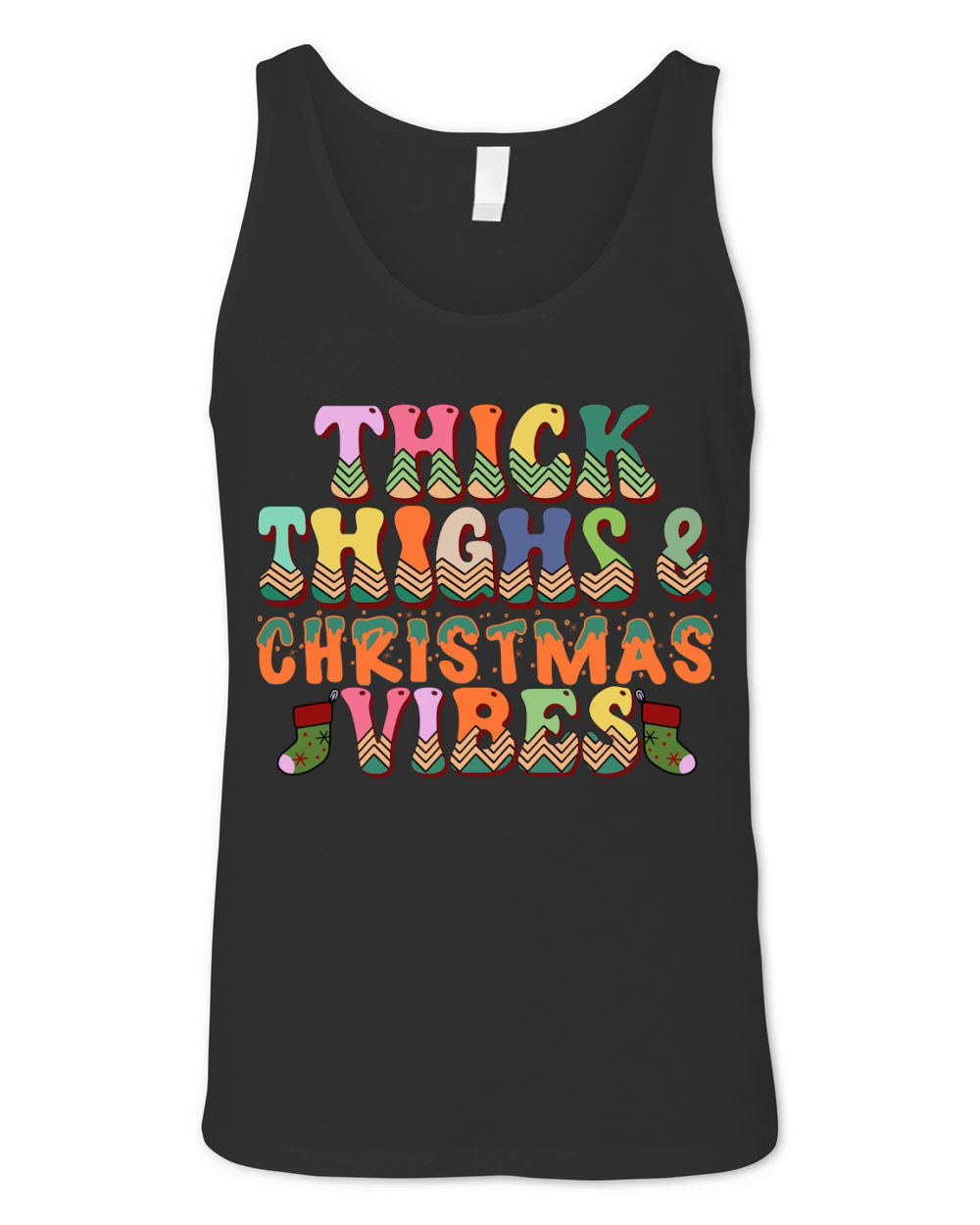 Thick Thighs and Christmas Vibes Unisex Jersey Tank
