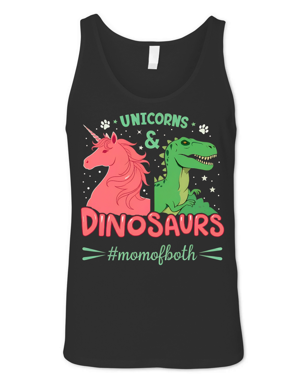 Unicorns And Dinosaurs #momofboth Unisex Jersey Tank