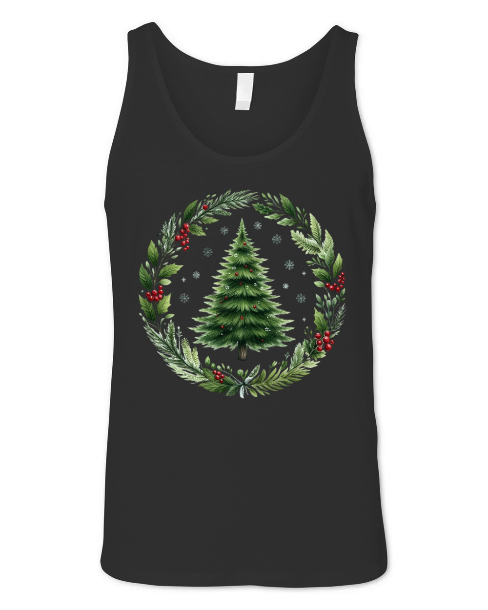 Watercolor Christmas tree Clipart 04 Unisex Jersey Tank