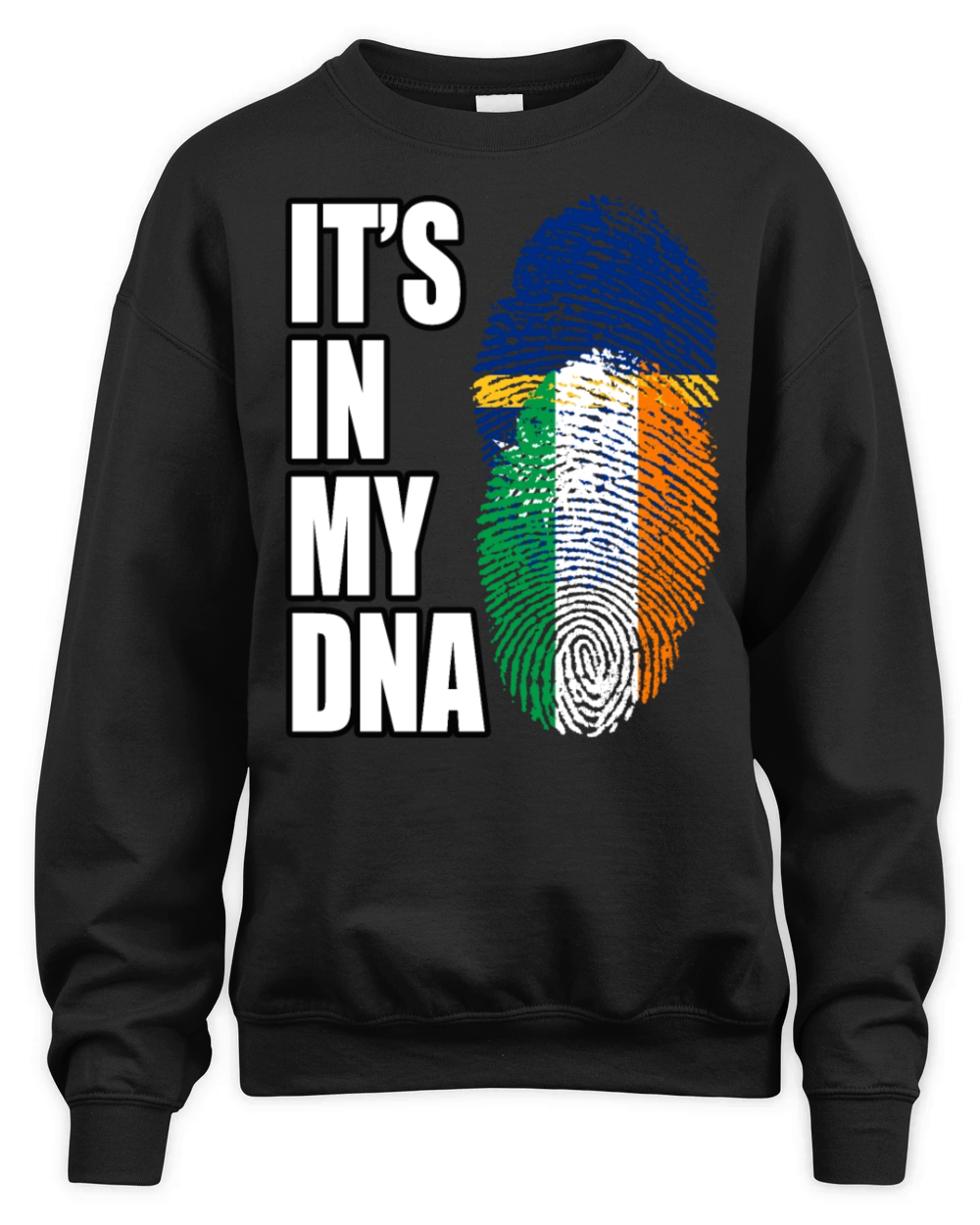 Irish And Nauruan Mix DNA Flag Heritage Unisex Premium Crewneck Sweatshirt