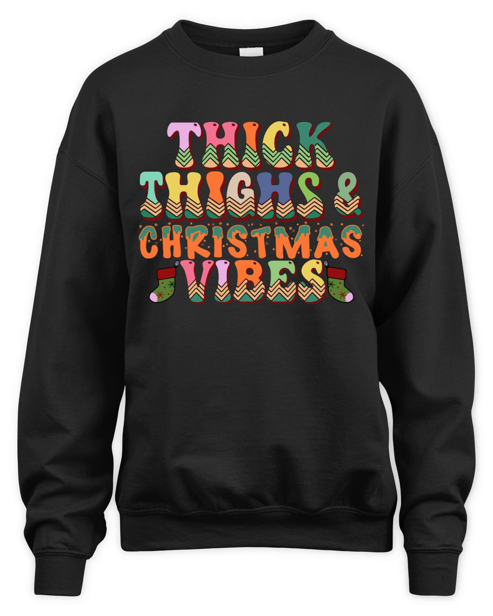Thick Thighs and Christmas Vibes Unisex Premium Crewneck Sweatshirt