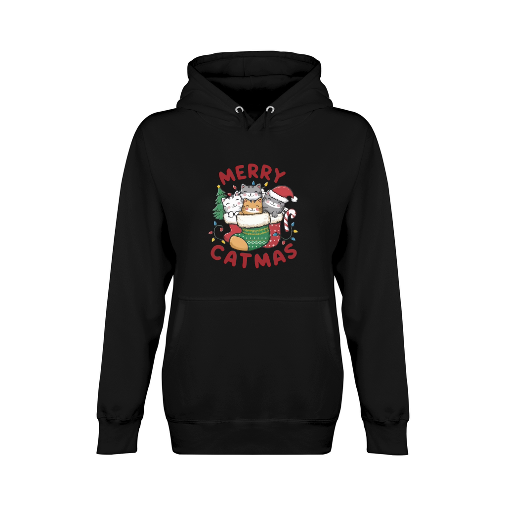 Retro Christmas Cat Vintage5 Unisex Premium Pullover Hoodie
