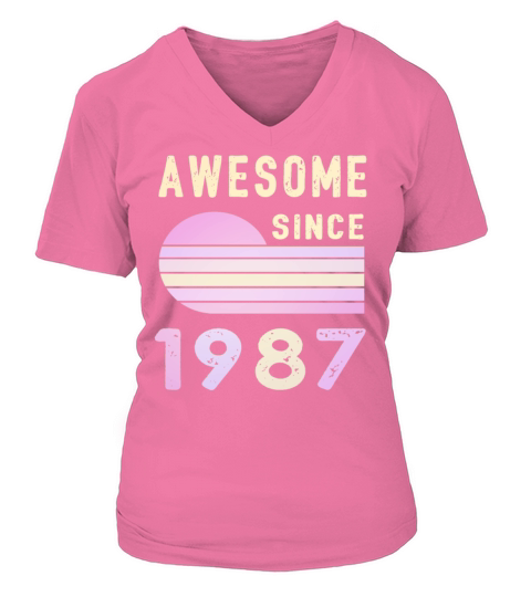 1987 Birthday Retro Vintage Gift original V-neck T-Shirt Woman