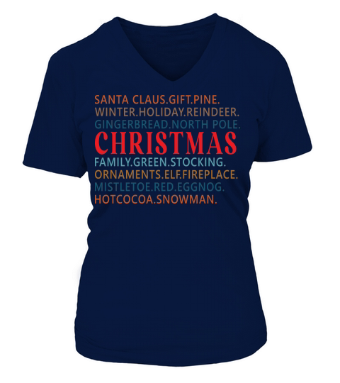 Christmas Words 6 V-neck T-Shirt Woman