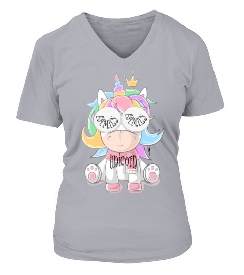 family unicorn shirt V-neck T-Shirt Woman