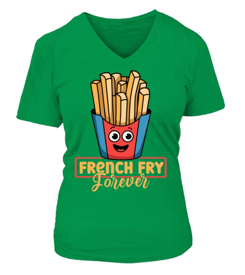 French Fry Forever Graphics V-neck T-Shirt Woman