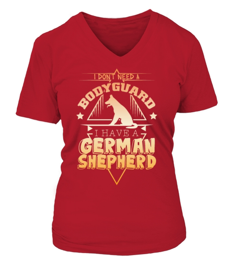 German Shepherd V-neck T-Shirt Woman