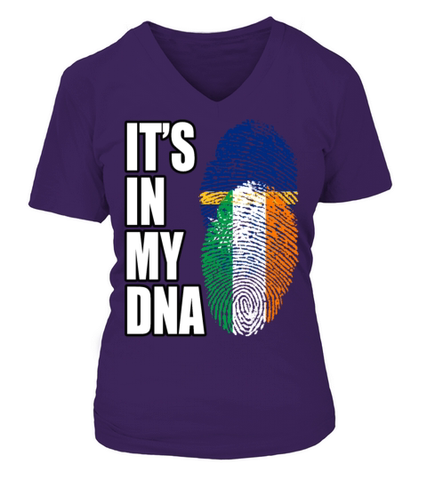 Irish And Nauruan Mix DNA Flag Heritage V-neck T-Shirt Woman