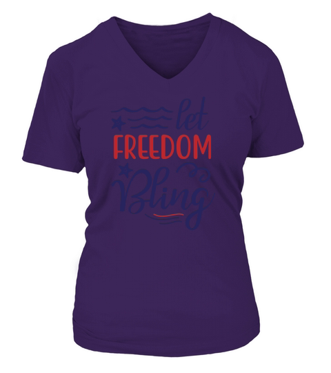 let freedom bling V-neck T-Shirt Woman