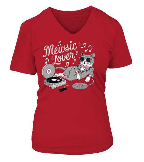 Mewsic lover V-neck T-Shirt Woman
