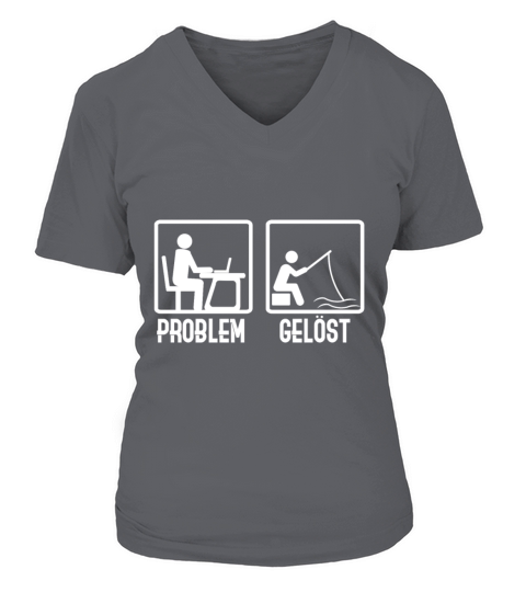 Problem Then Go Fishing Fisherman V-neck T-Shirt Woman