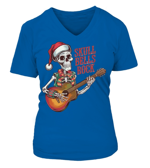 Skull Bells Rock 05 V-neck T-Shirt Woman