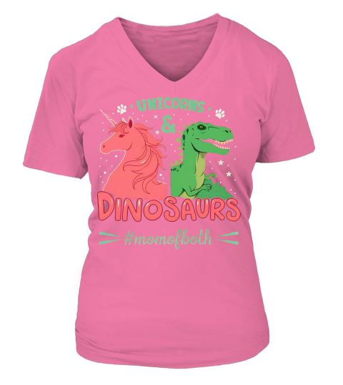 Unicorns And Dinosaurs #momofboth V-neck T-Shirt Woman