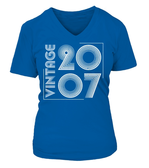 Vintage 2007 Birthday T Shirt Design (2) V-neck T-Shirt Woman