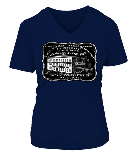 Vintage Carriage Manufacturer V-neck T-Shirt Woman