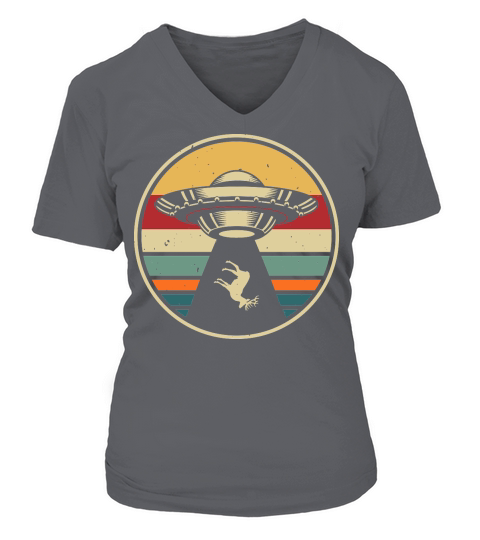 Vintage UFO Alien 5 V-neck T-Shirt Woman