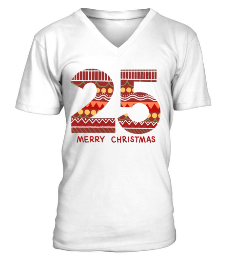 25 Christmas Merry 03 V-Neck T-shirt