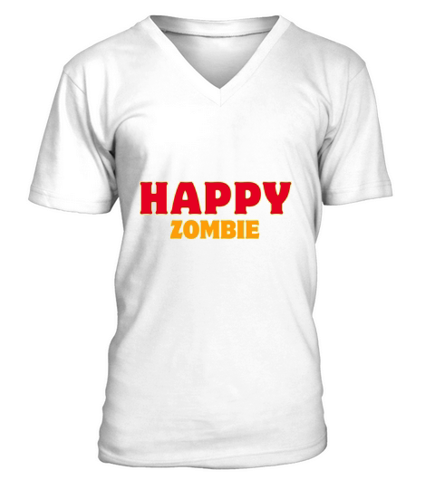 Happy zombie V-Neck T-shirt