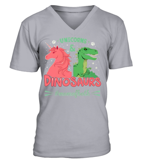 Unicorns And Dinosaurs #momofboth V-Neck T-shirt