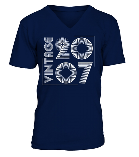 Vintage 2007 Birthday T Shirt Design (2) V-Neck T-shirt