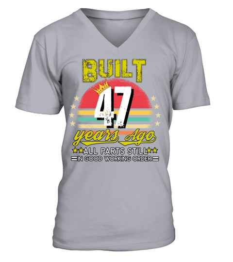 Vintage Birthday 47 V-Neck T-shirt