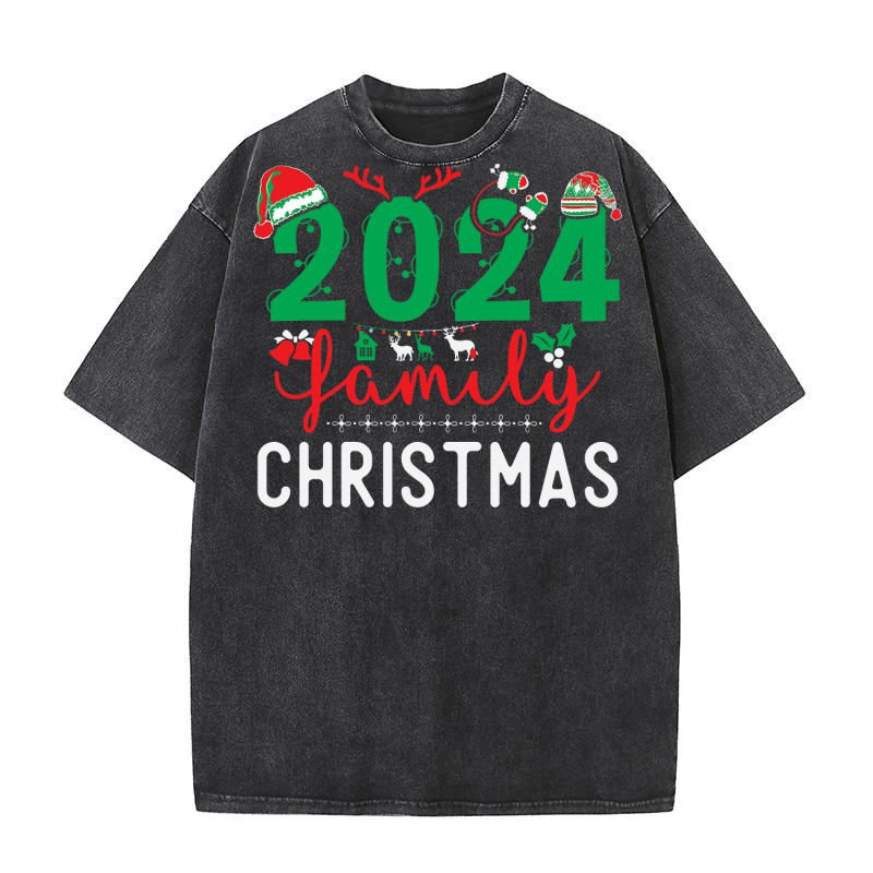 2024 Family Christmas 12 Washed T-Shirt