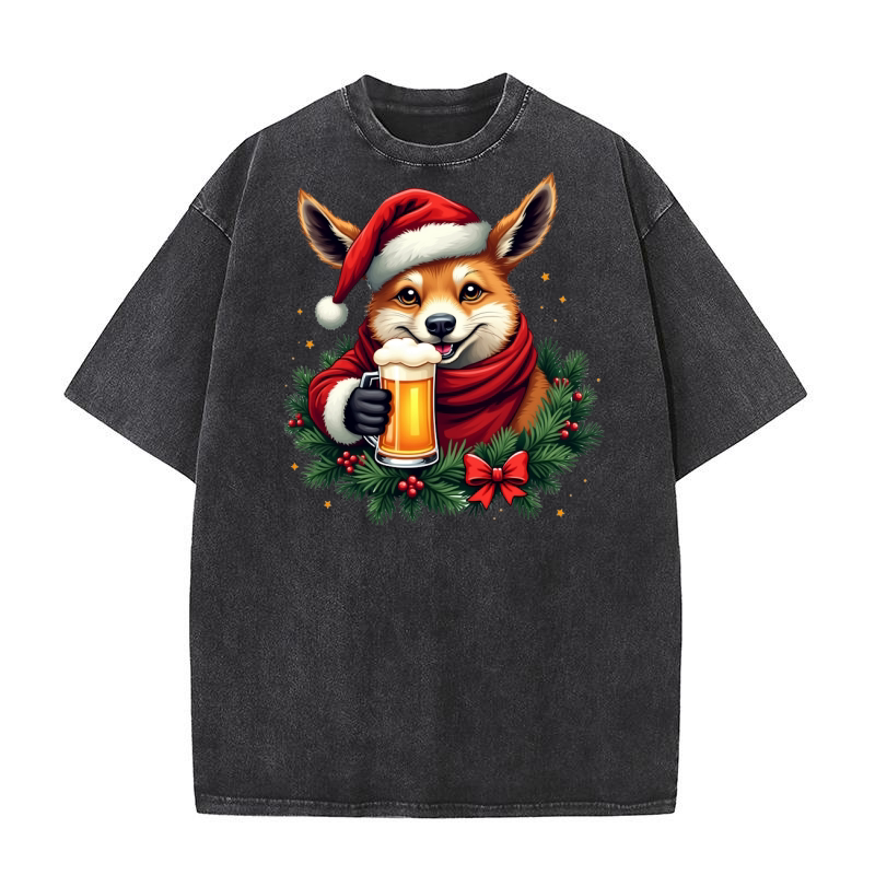 Animal Beer Christmas Sublimation Bundle 04 Washed T-Shirt