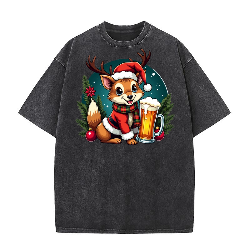 Animal Beer Christmas Sublimation Bundle 07 Washed T-Shirt