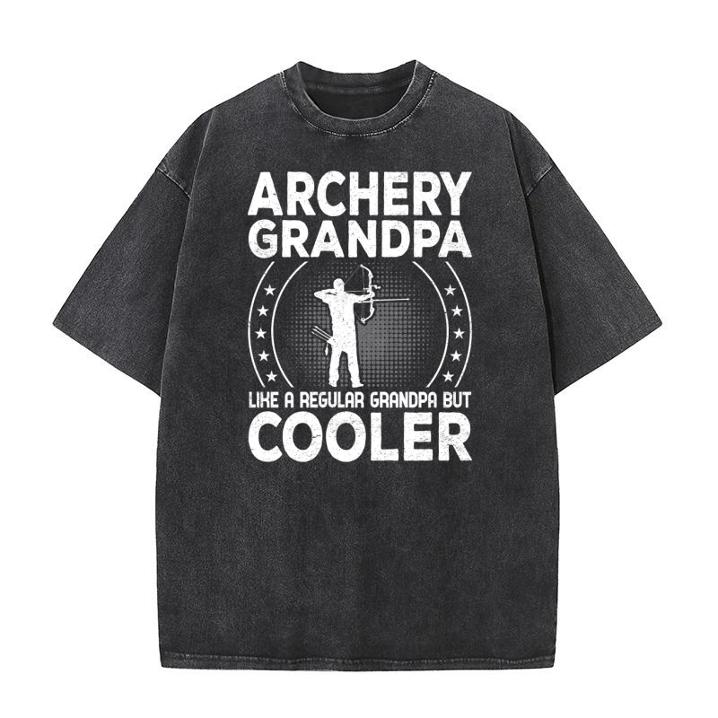 Archery Grandpa Like A Regular Grandpa But Cooler (8) Washed T-Shirt