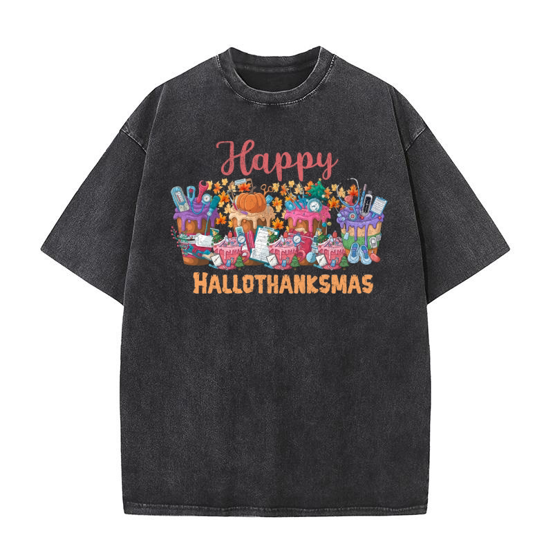 Christmas Nurse Sublimation Bundle 02 Washed T-Shirt