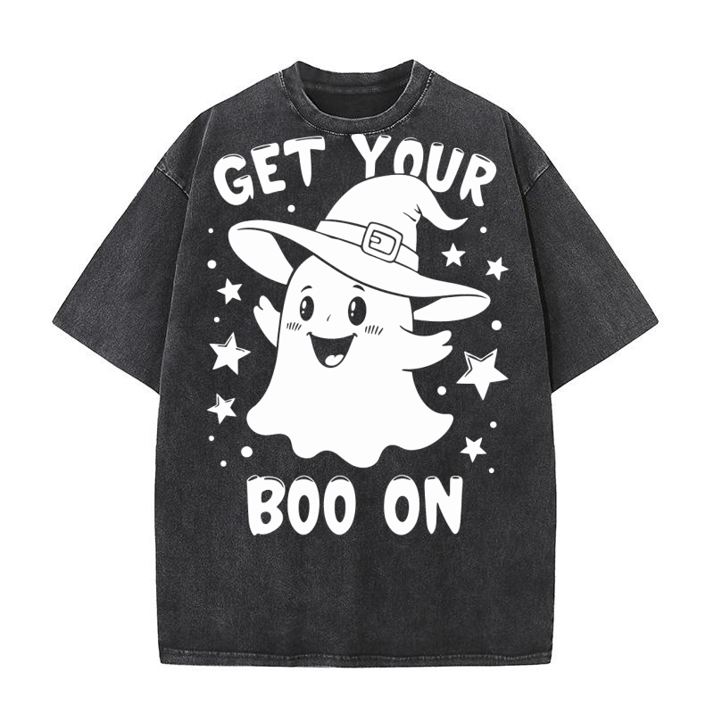 Get Your Boo On Single Color Washed T-Shirt