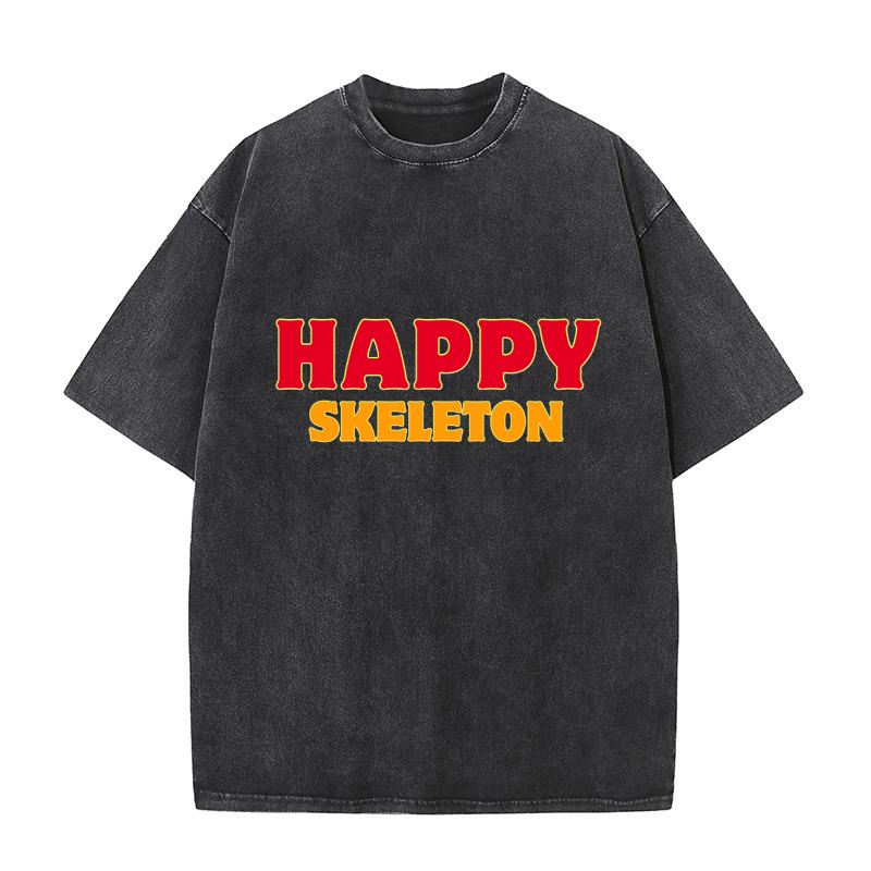 Happy skeleton Washed T-Shirt