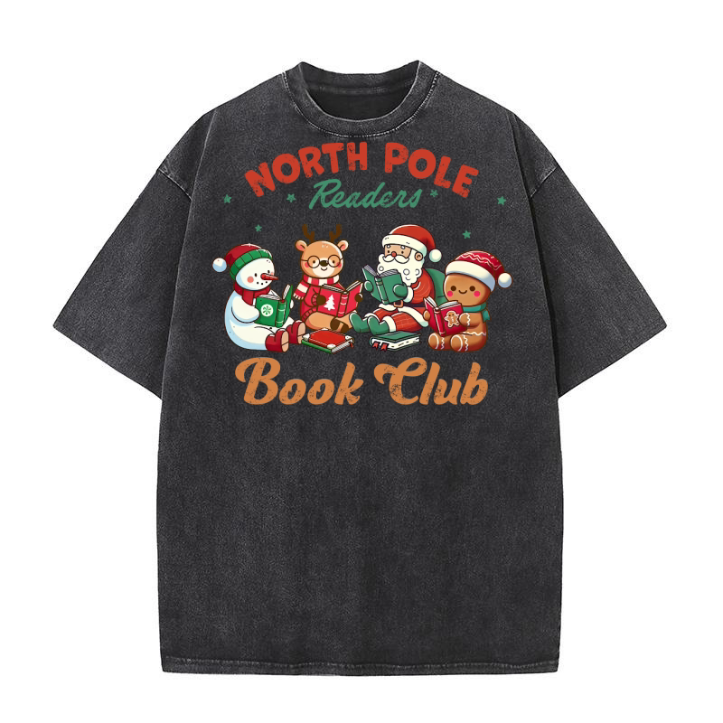 North Pole Readers Book Club Washed T-Shirt