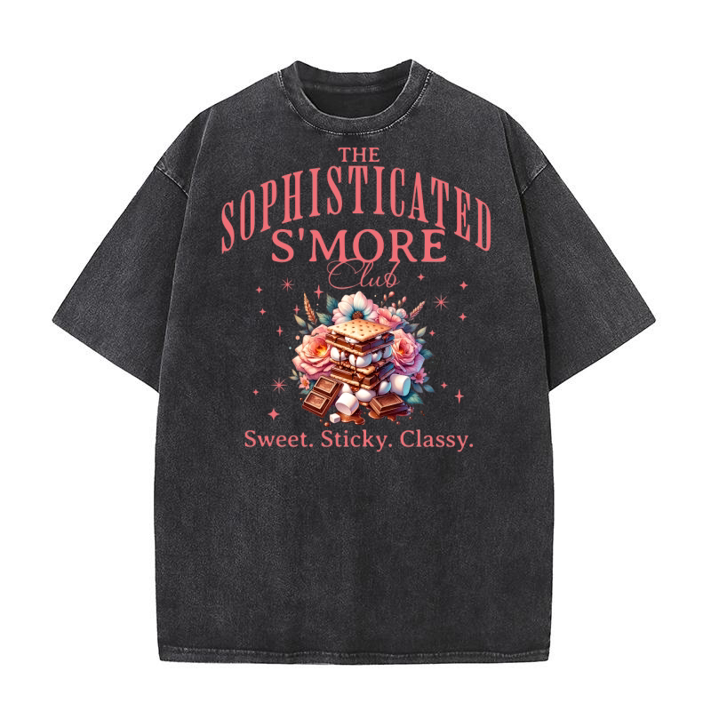 The sophisticated Smore club Sweet Sticky Classy Washed T-Shirt