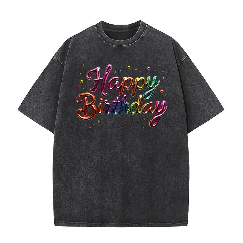 Vibrant Happy Birthday 2 Washed T-Shirt