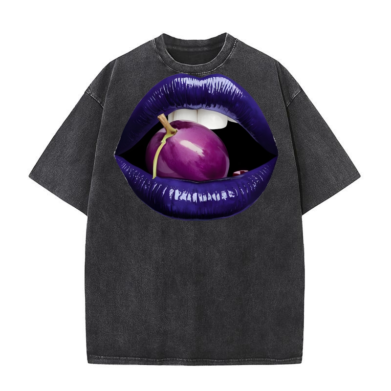 Womens Honey Glazed Lips PNG 10 Washed T-Shirt