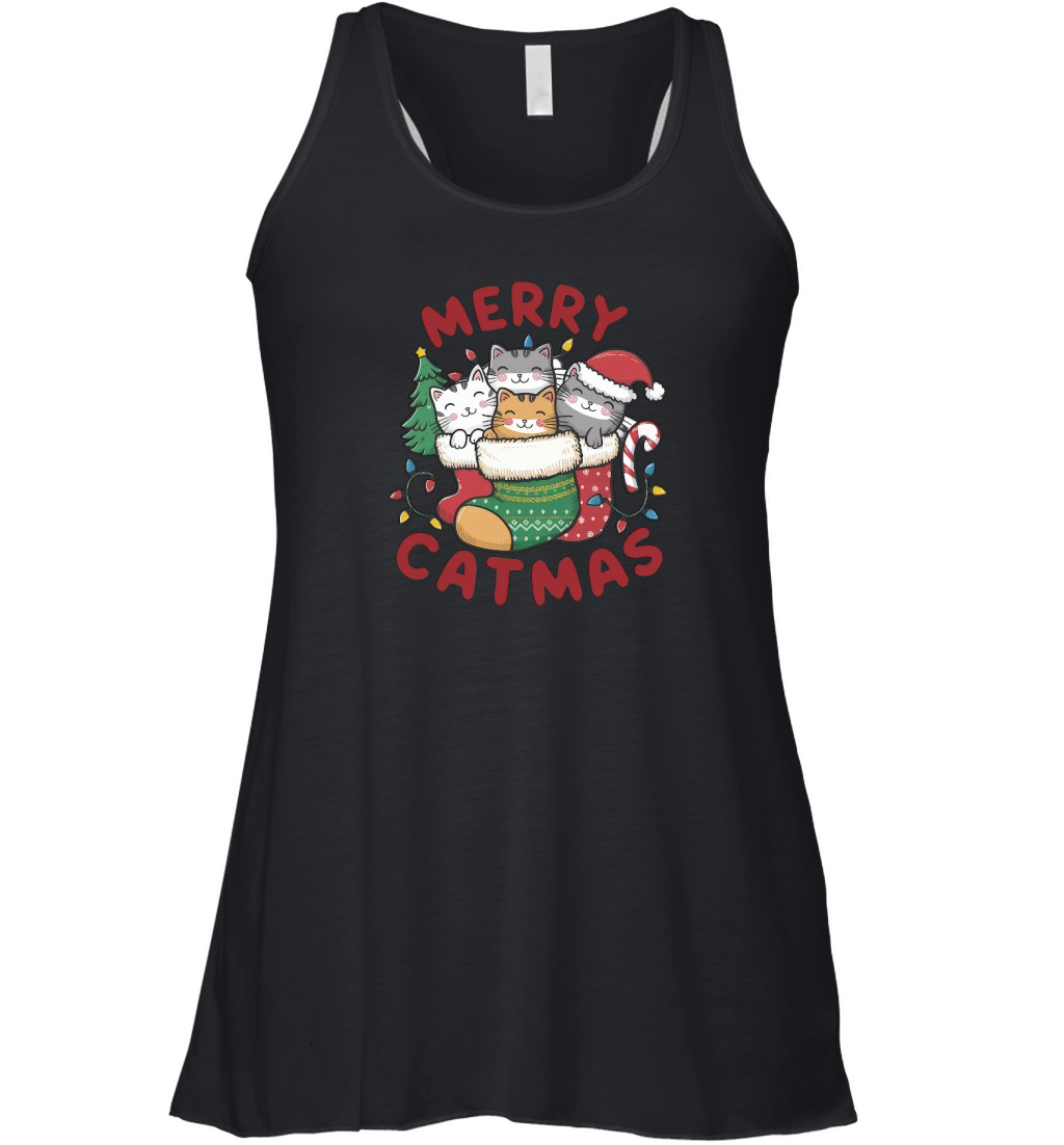 Retro Christmas Cat Vintage5 Women's Flowy Tank Top