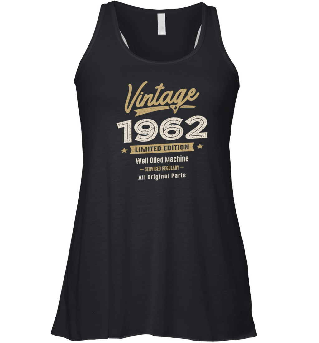 Vintage Born in 1962 - 60th Birthday Retro Classic Women's Flowy Tank Top