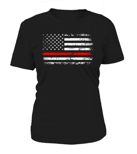 Thin Red Line Distressed USA Flag Women's T-Shirt