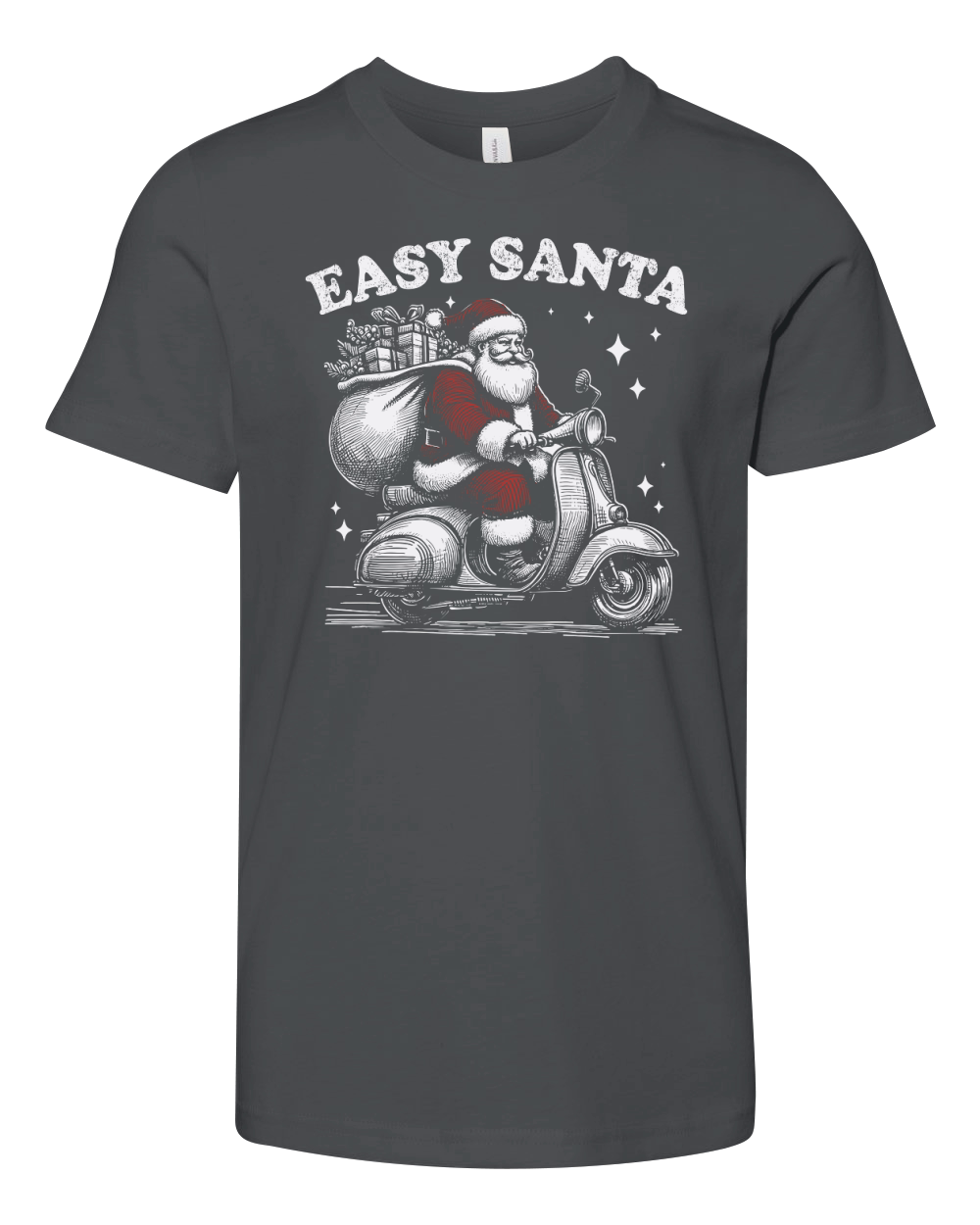 Easy Santa Riding Scooter D Color Youth Unisex Jersey Tee