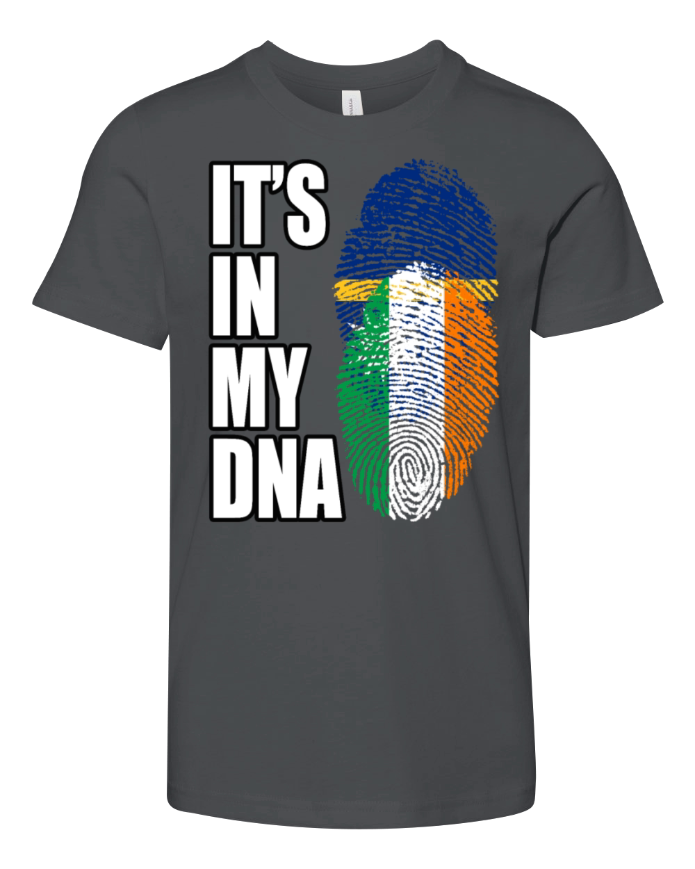Irish And Nauruan Mix DNA Flag Heritage Youth Unisex Jersey Tee