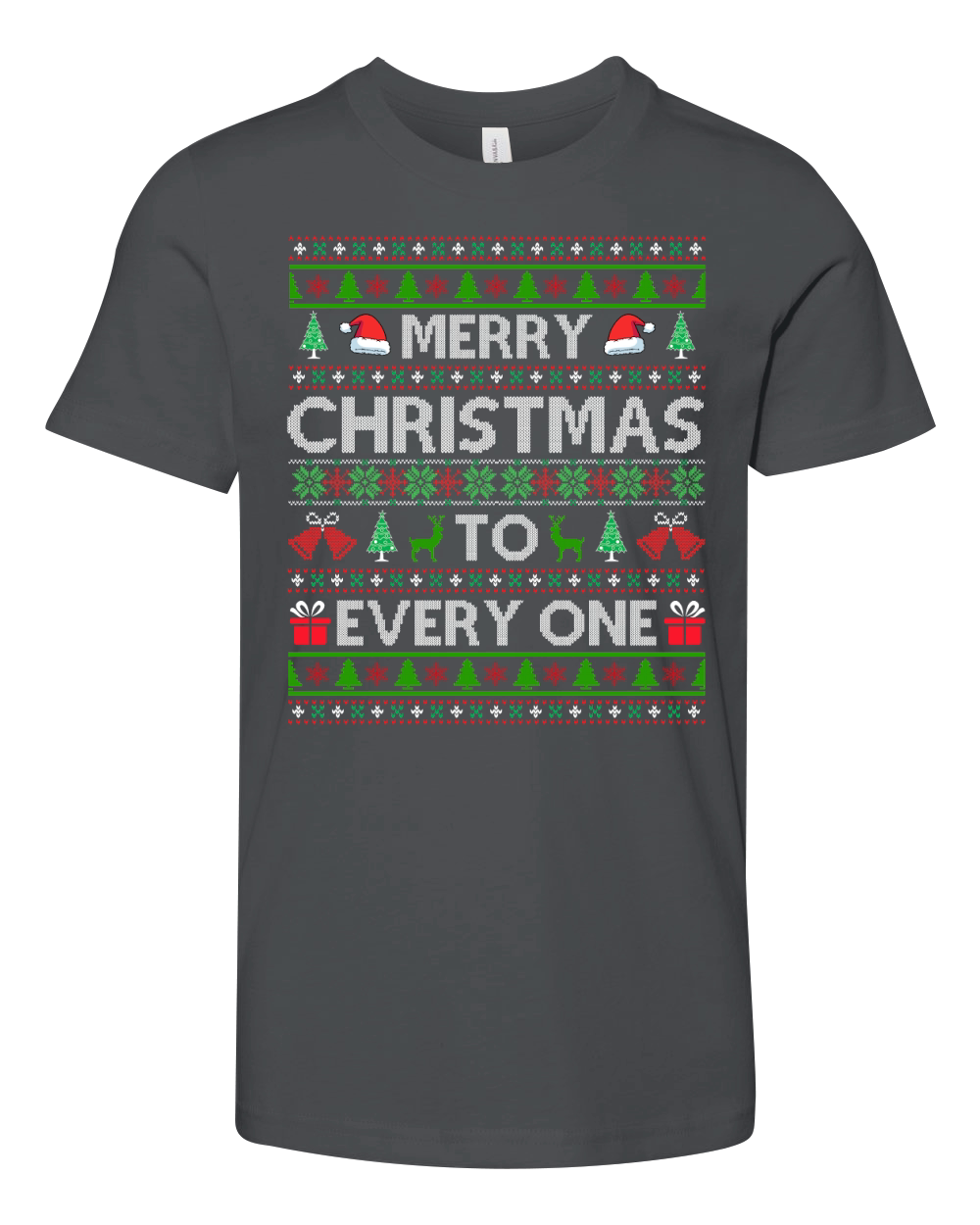 Merry Christmas To Every One Ugly Christmas Sweater Youth Unisex Jersey Tee