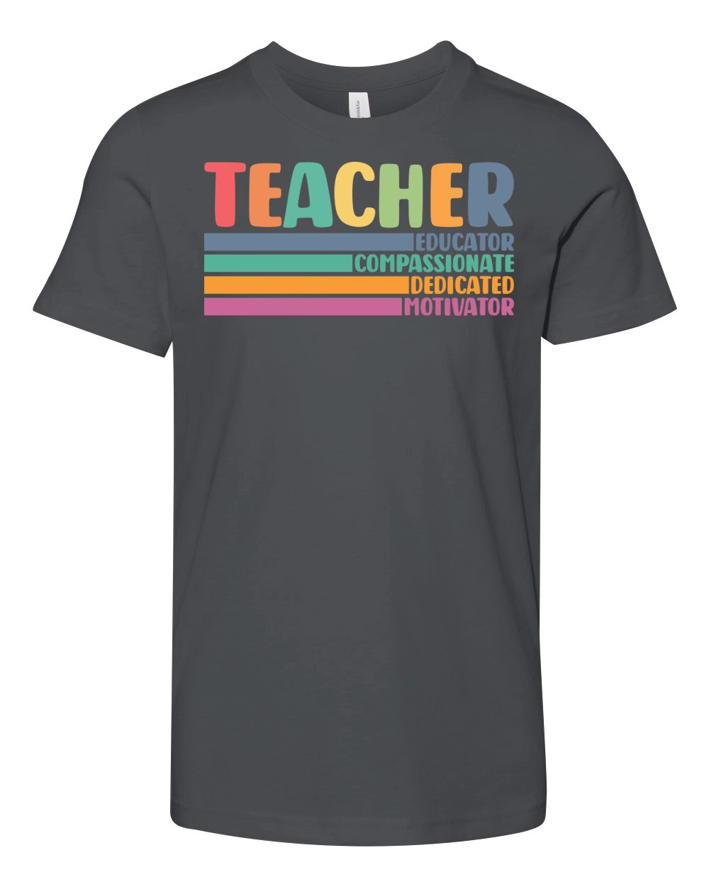 Teacher Educator Compassionate Dedicated Motivator Youth Unisex Jersey Tee