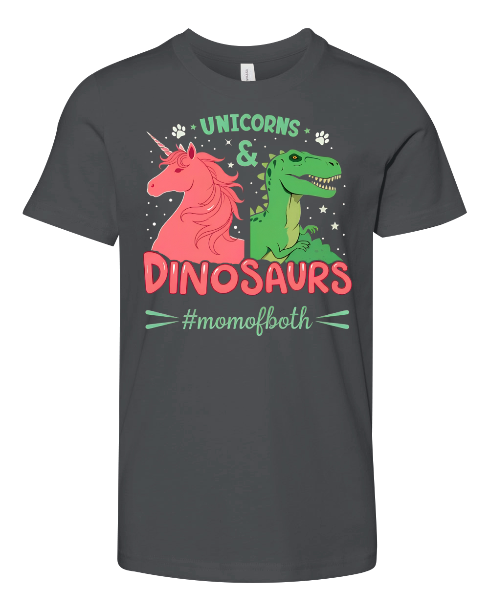 Unicorns And Dinosaurs #momofboth Youth Unisex Jersey Tee