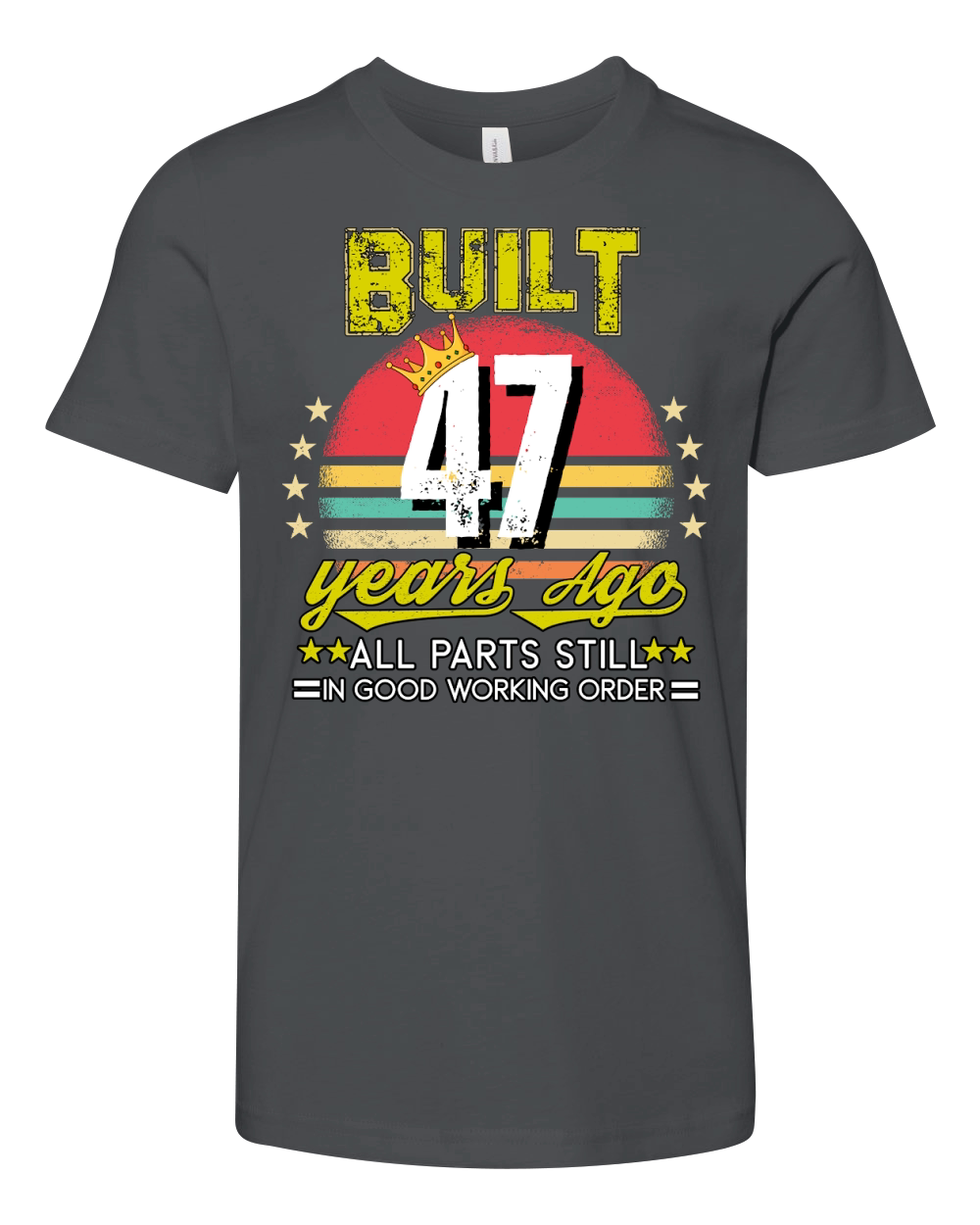 Vintage Birthday 47 Youth Unisex Jersey Tee